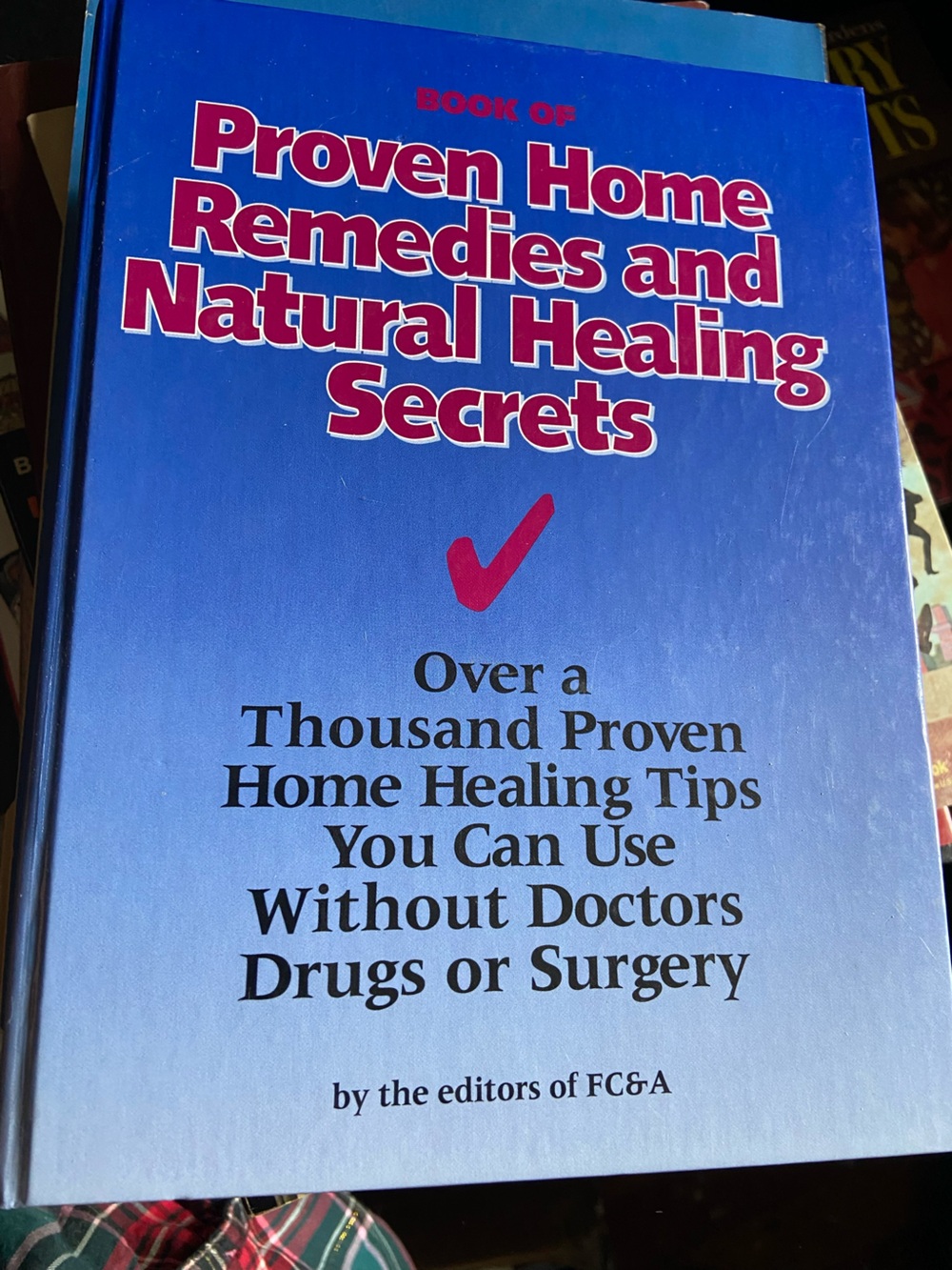 Natural Healing Remedy Remedies hardcover Book Blue red heal health healthy well